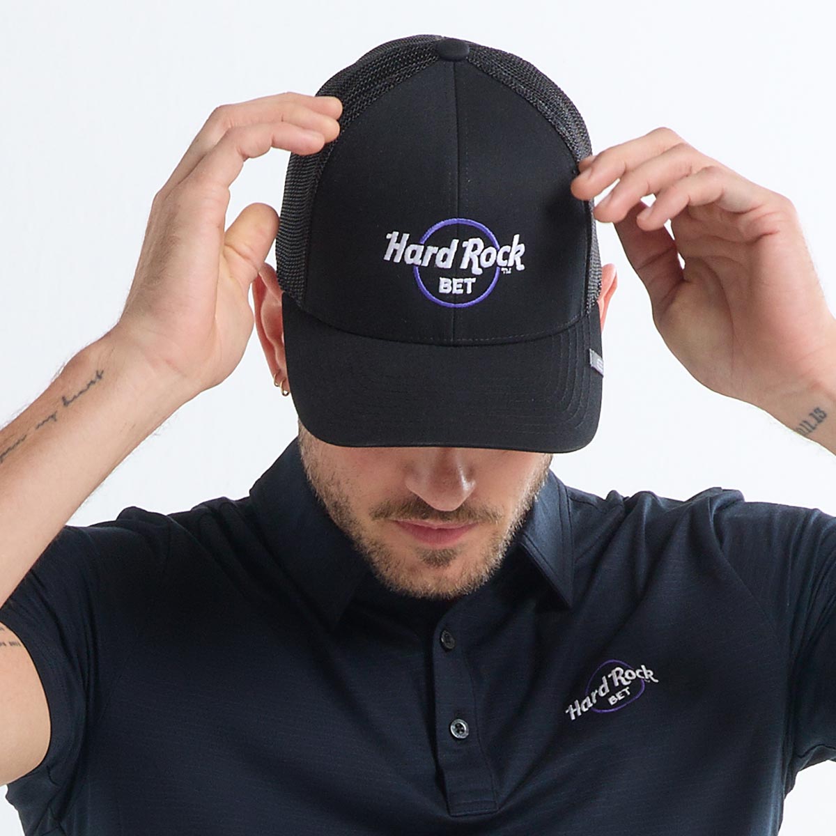 Hard Rock Bet  x Travis Mathew Widder 2.0 Mesh Hat in Black image number 2